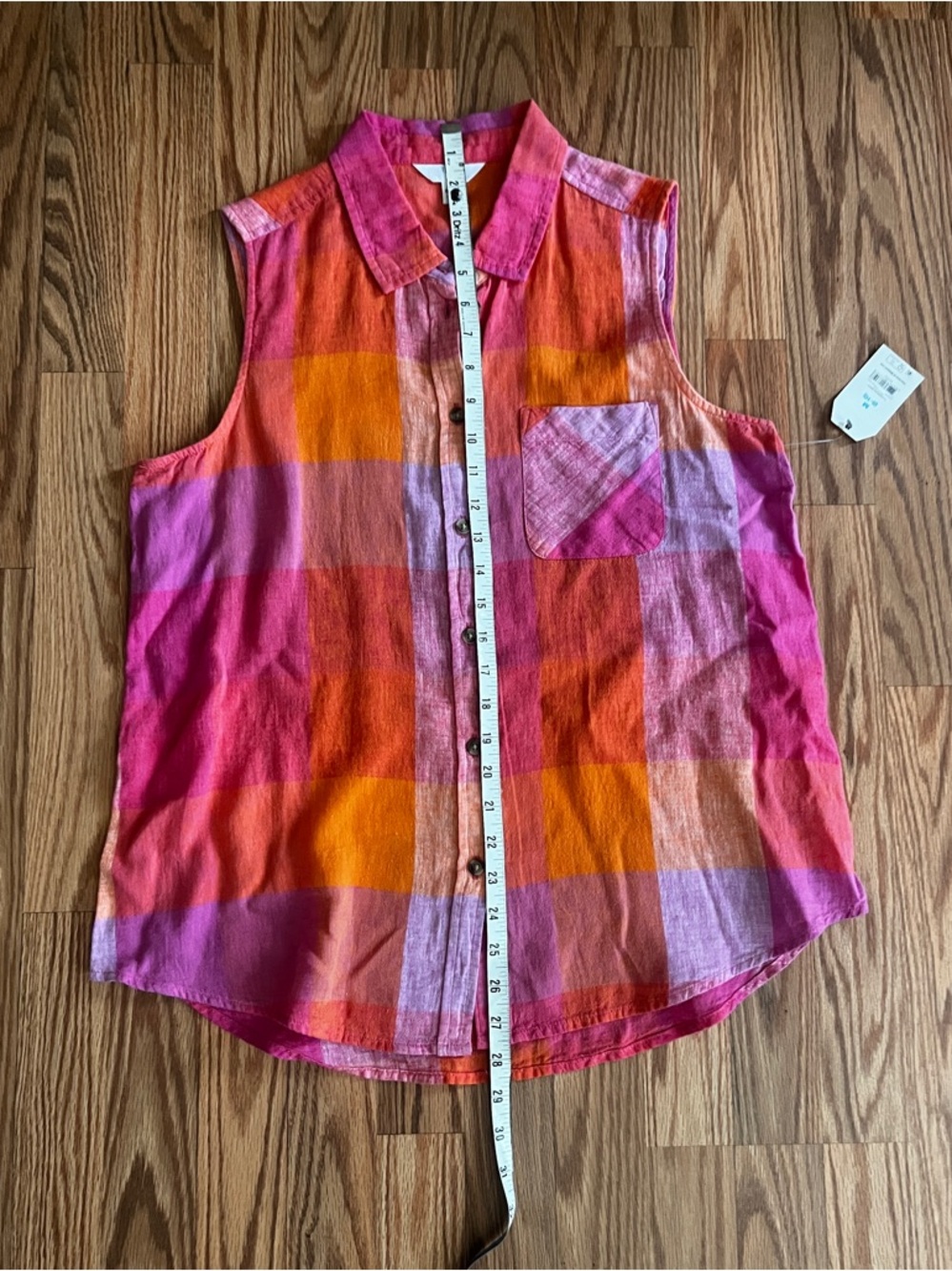 Time and Tru Sleeveless Button-Down Top - M (8-10) - NWT - Picture 4 of 7